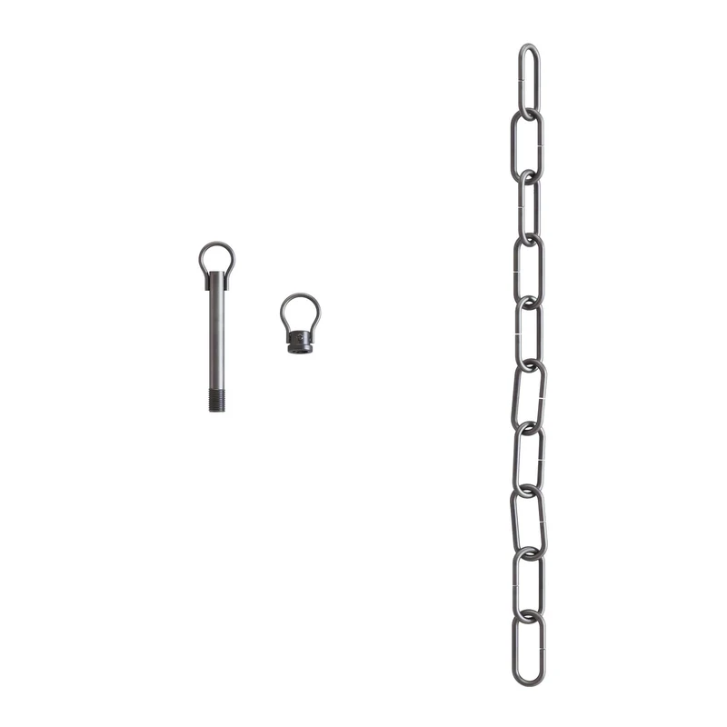 Kit de suspension mécanique avec chaîne génoise en fer - Chaîne 50 cm, tige et crochet M10x1