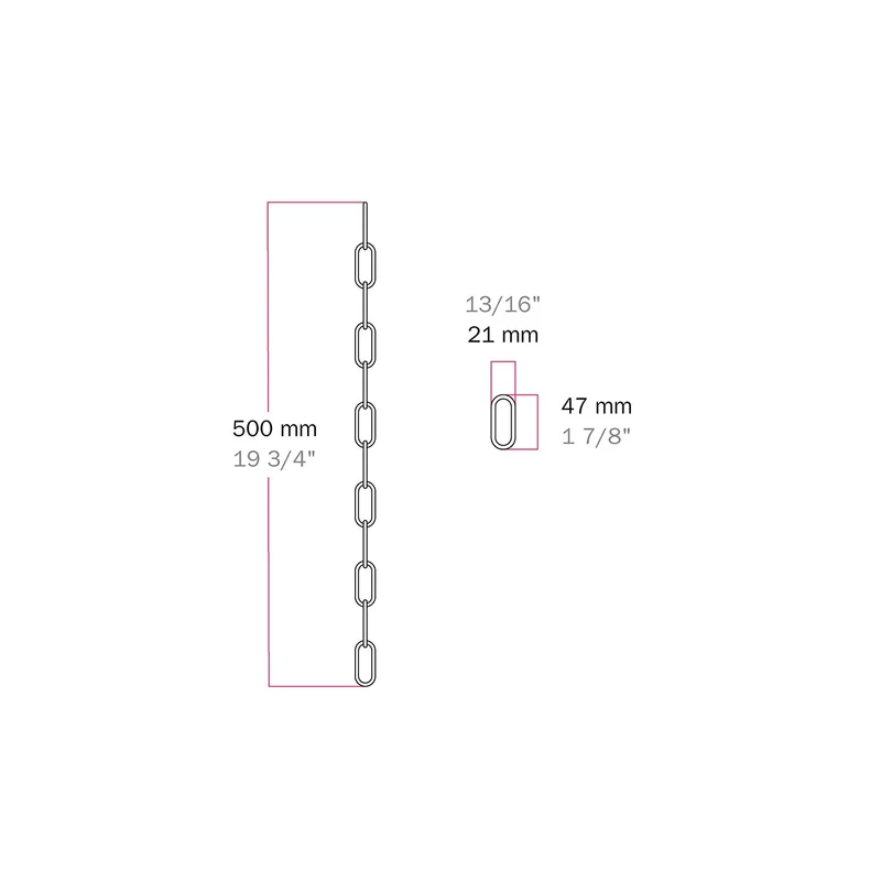 Chaîne génoise en fer pour lustres et suspensions - Longueur 50 cm