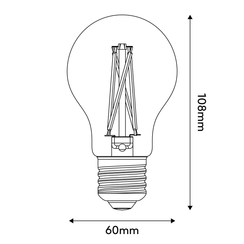 Ampoule LED à filament croisé Goutte A60 7W 720 lm E27 2200K dimmable - X02