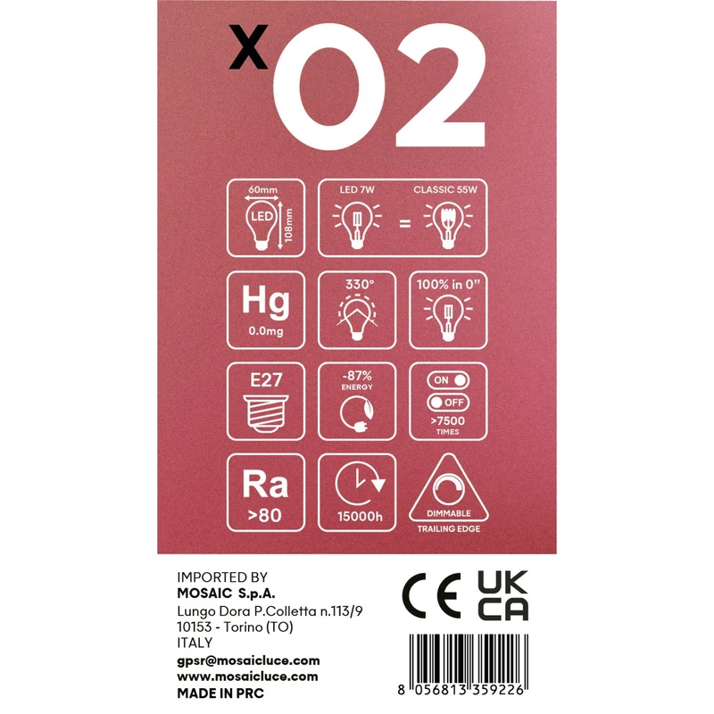 Ampoule LED à filament croisé Goutte A60 7W 720 lm E27 2200K dimmable - X02