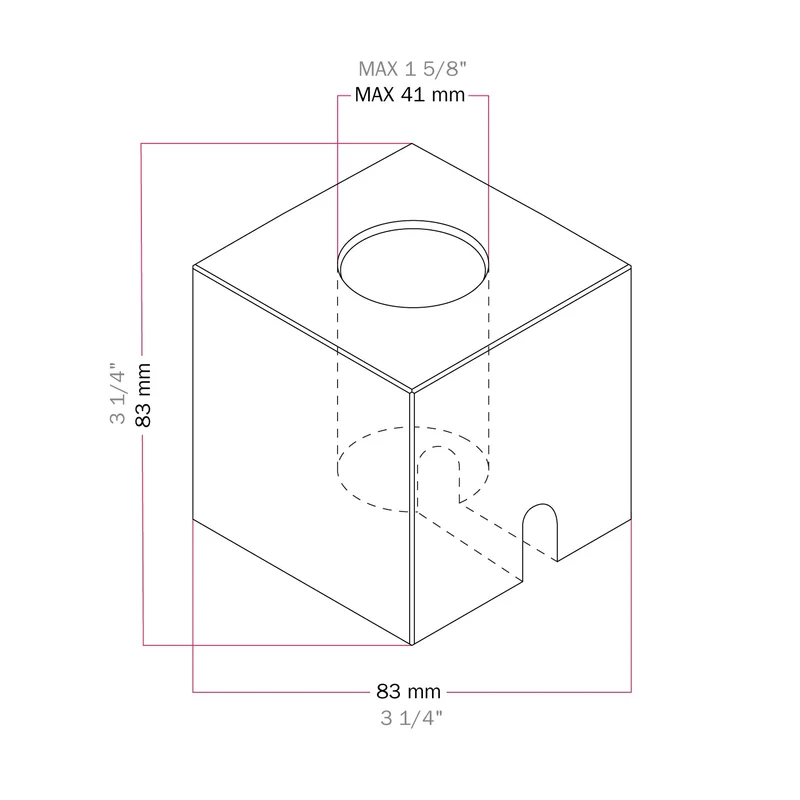 Socle de lampe en bois - Cube