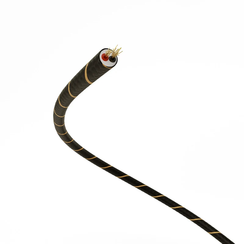 Câble électrique Extra Low Voltage revêtu de tissu Noir et Or Vertigo ERM42
