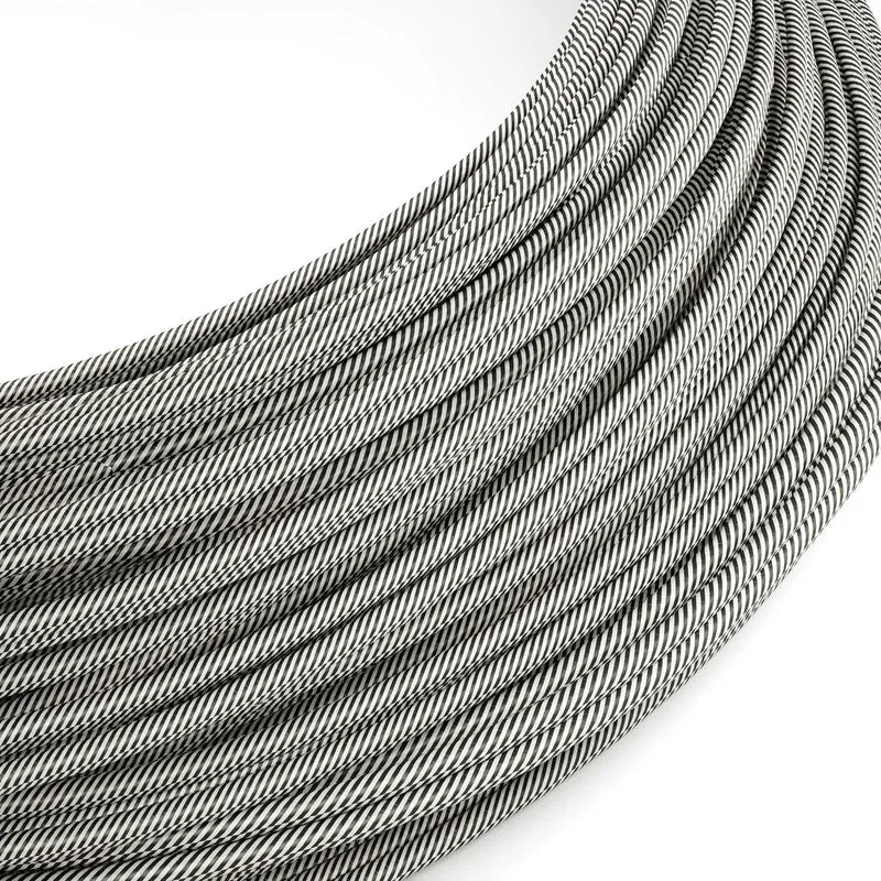 Câble électrique Extra Low Voltage revêtu de tissu Blanc Ardoise Vertigo ERM37