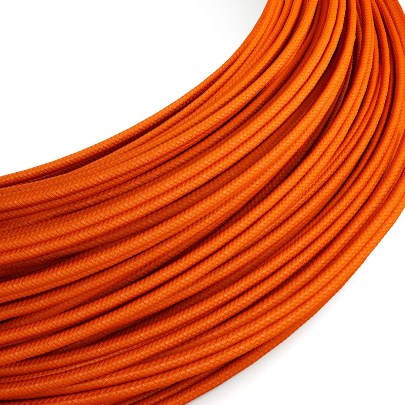 Câble électrique Extra Low Voltage revêtu de tissu effet soie Orange RM15