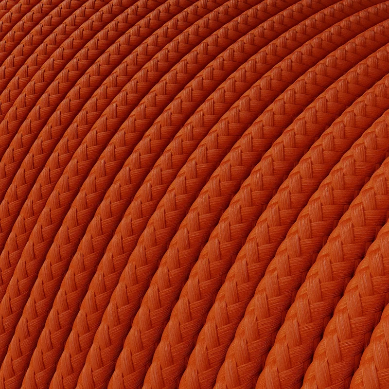 Câble électrique Extra Low Voltage revêtu de tissu effet soie Orange RM15