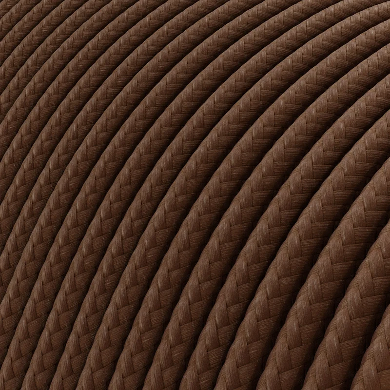 Câble électrique Extra Low Voltage revêtu de tissu effet soie Marron RM13