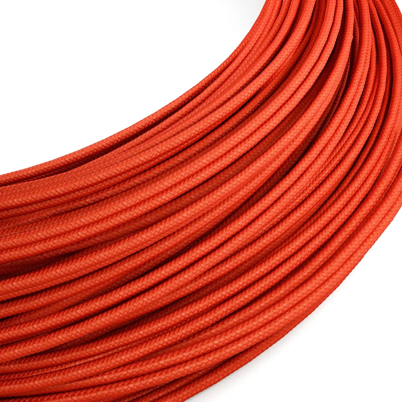 Câble électrique Extra Low Voltage revêtu de tissu effet soie Rouge RM09