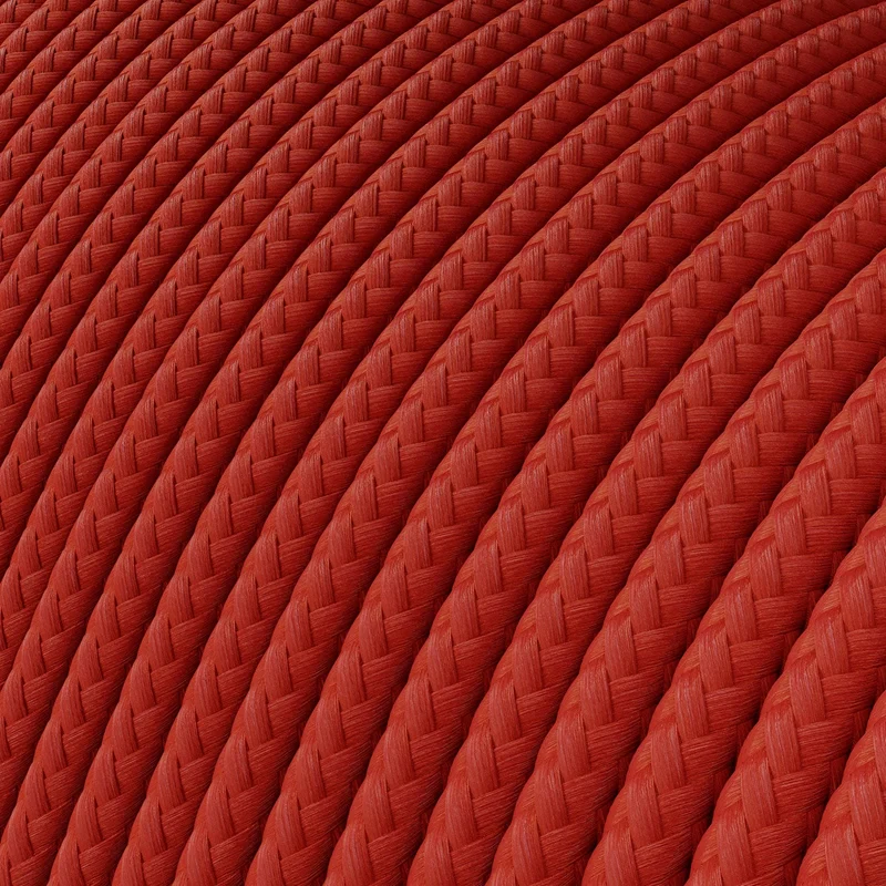 Câble électrique Extra Low Voltage revêtu de tissu effet soie Rouge RM09