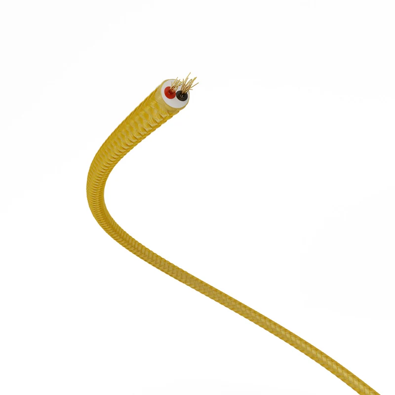 Câble électrique Extra Low Voltage revêtu de tissu effet soie Or RM05
