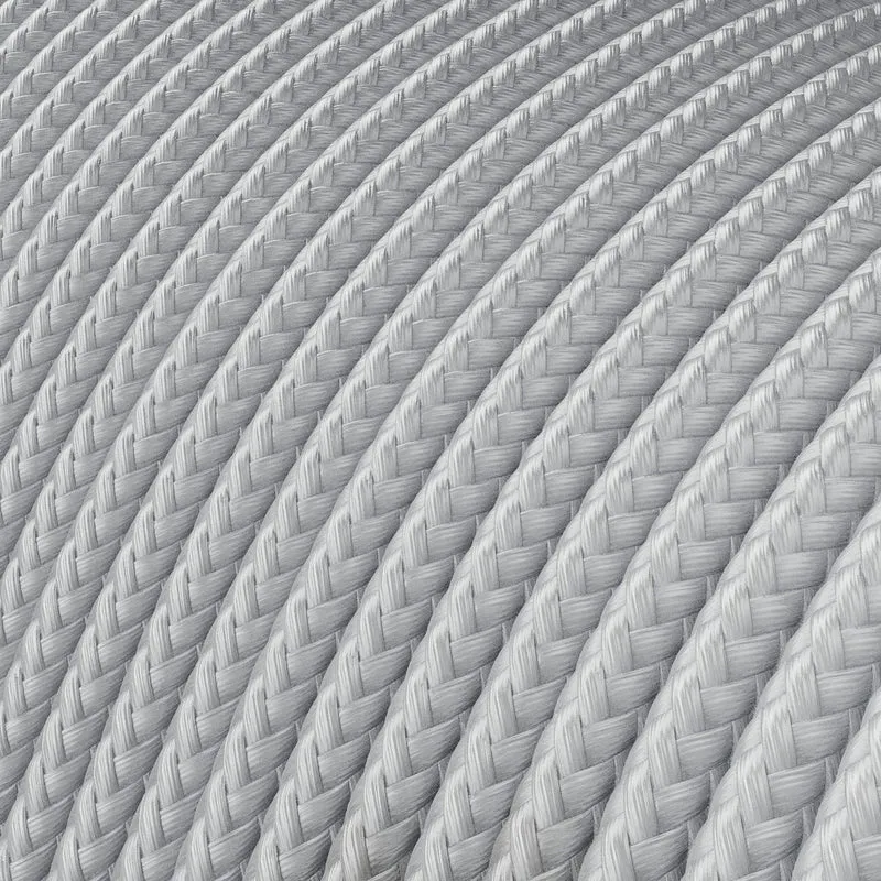 Câble électrique Extra Low Voltage revêtu de tissu effet soie Argent RM02