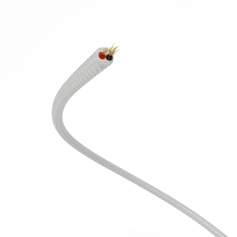 Câble électrique Extra Low Voltage revêtu de tissu effet soie Argent RM02