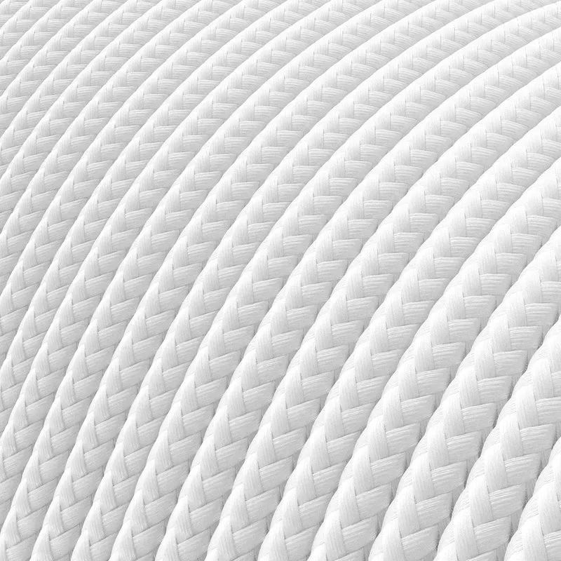 Câble électrique Extra Low Voltage revêtu de tissu effet soie Blanc RM01