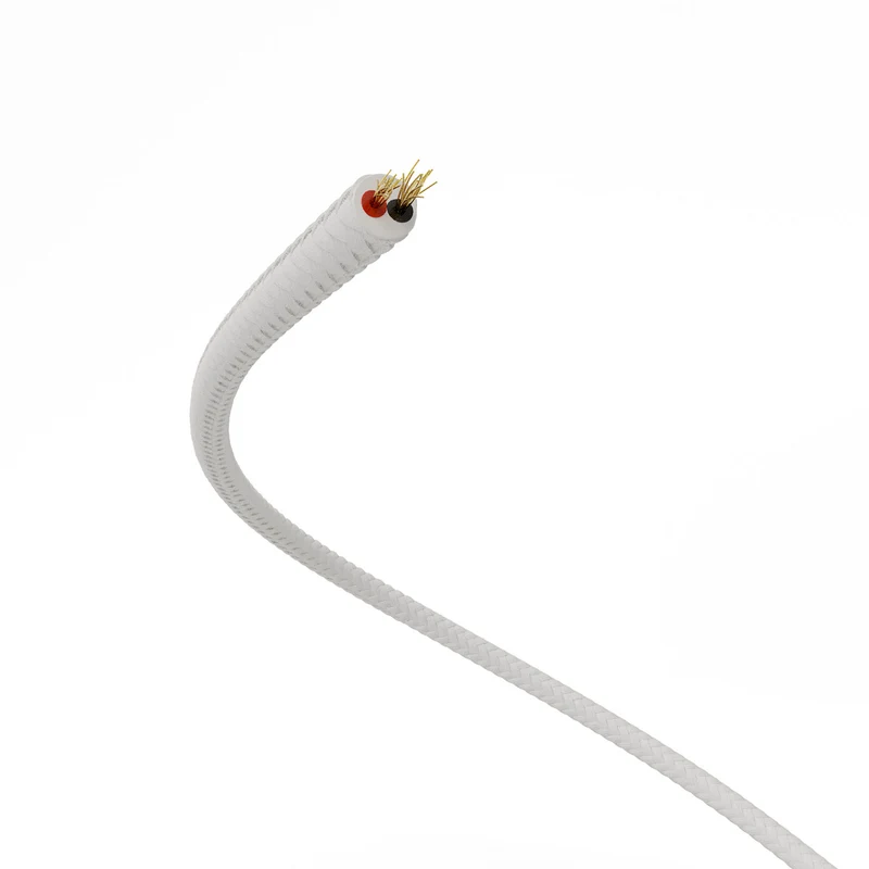 Câble électrique Extra Low Voltage revêtu de tissu effet soie Blanc RM01