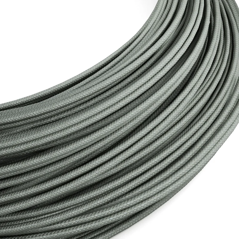 Câble électrique Extra Low Voltage revêtu de tissu effet soie Gris RM03