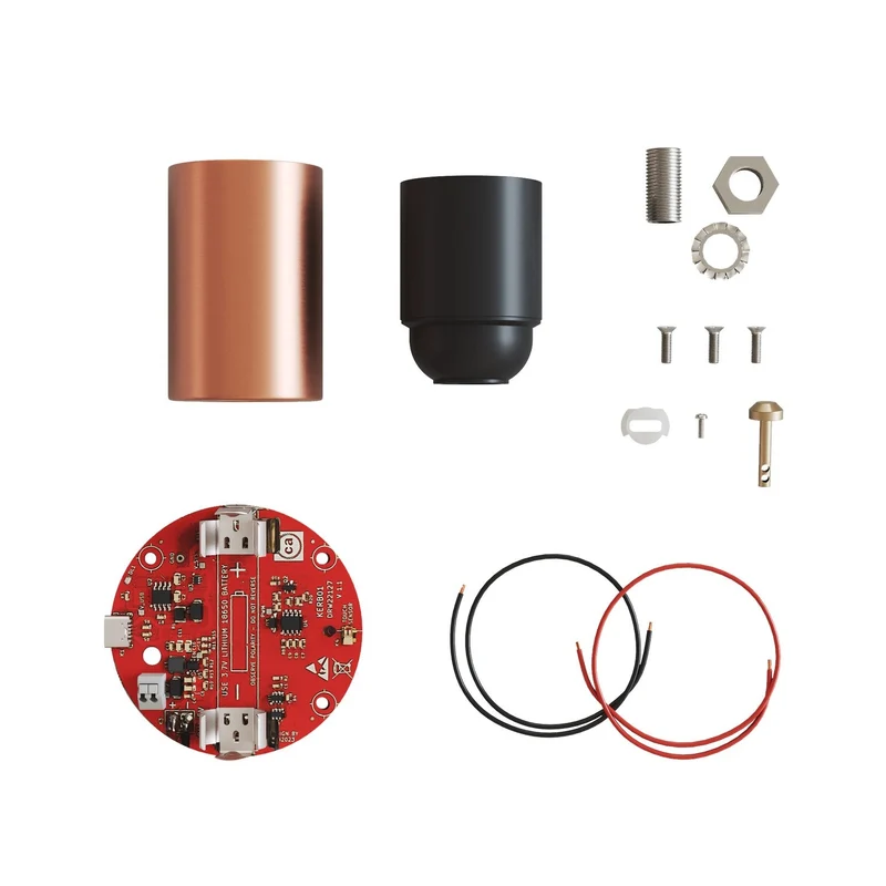 Kit électronique pour lampes à batterie 5V USB-C avec douille E27 - Cuivre satiné