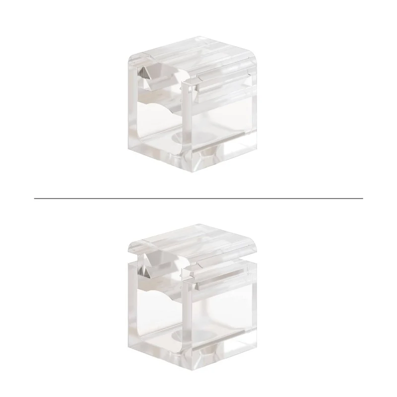 Set de 4 Cube Clip Transparent - Mini fixation murale pour Câble textile