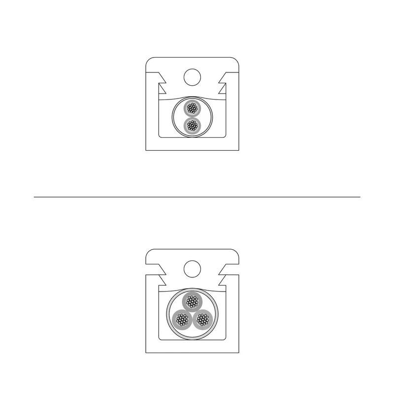 Set de 4 Cube Clip Transparent - Mini fixation murale pour Câble textile