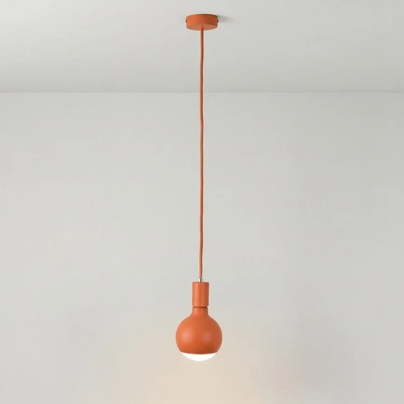 Lampe à suspension Filotto Metallico avec Ampoule Lucia - Orange