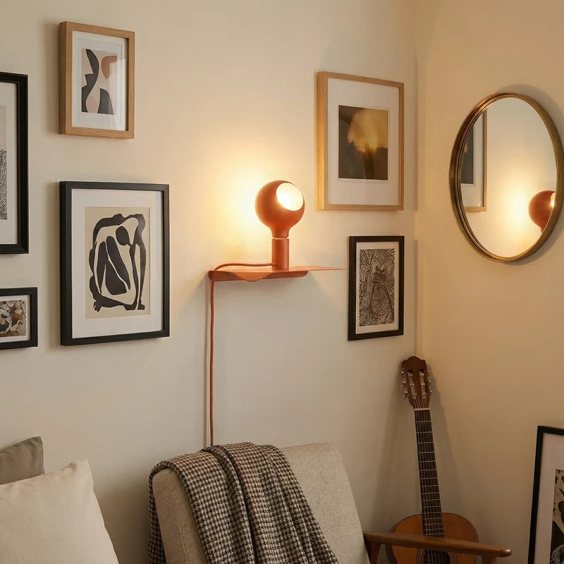 Combo Camo - Lampe avec étagère - Orange
