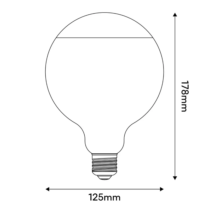 Ampoule LED Lucia G125 4,8W 806Lm E27 2700K Dimable - Crème