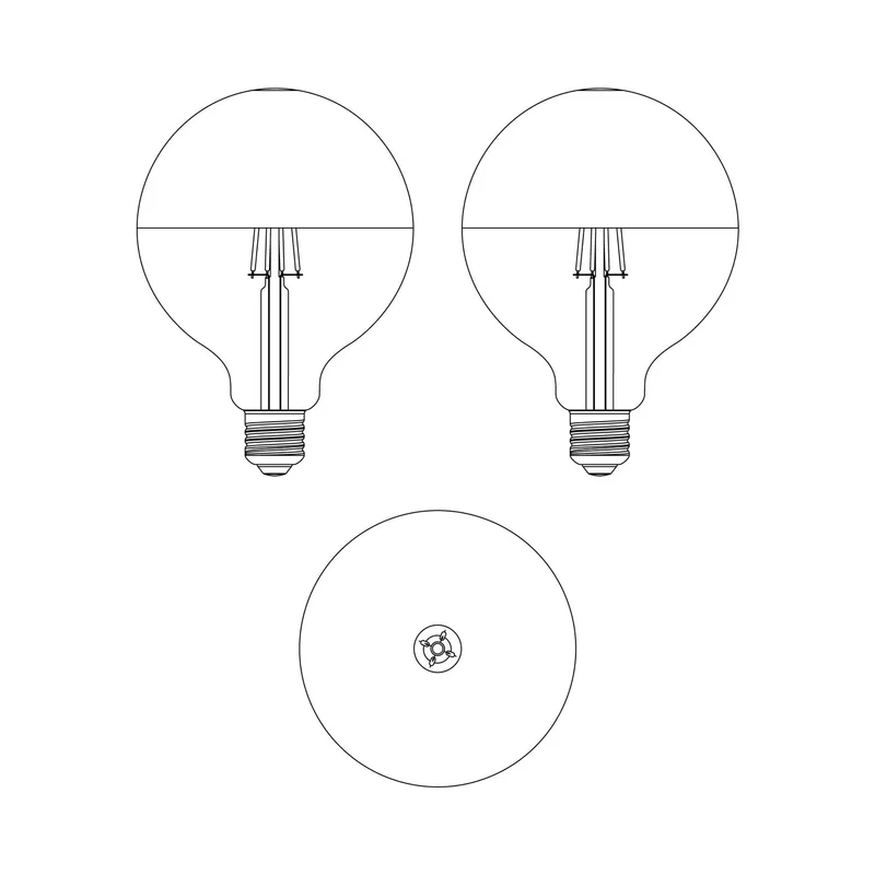 Ampoule LED Maria G125 4,8W 806Lm E27 2700K Dimmable - Noir