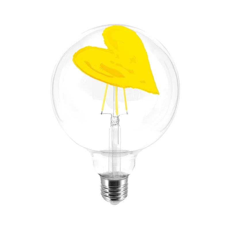Ampoule LED Tattoo Pop Heart G125 4,5W 470Lm E27 2700K Dimable - Jaune
