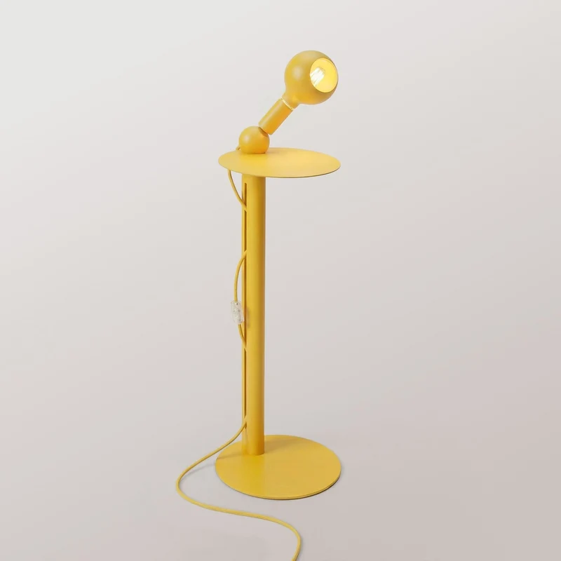 Rocco - Lampadaire avec ampoule Camo - Jaune