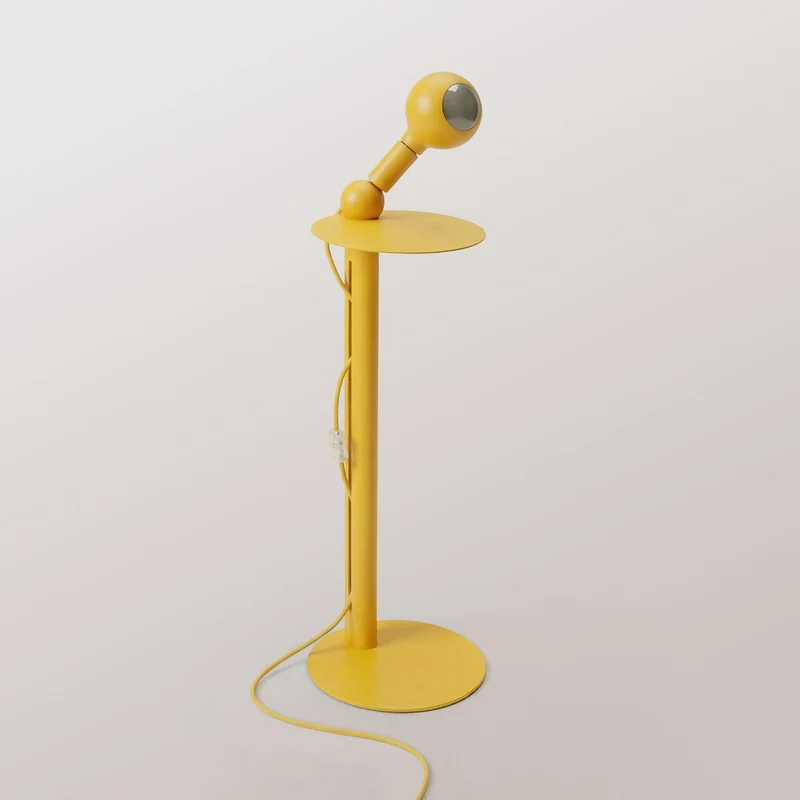 Rocco - Lampadaire avec ampoule Camo - Jaune