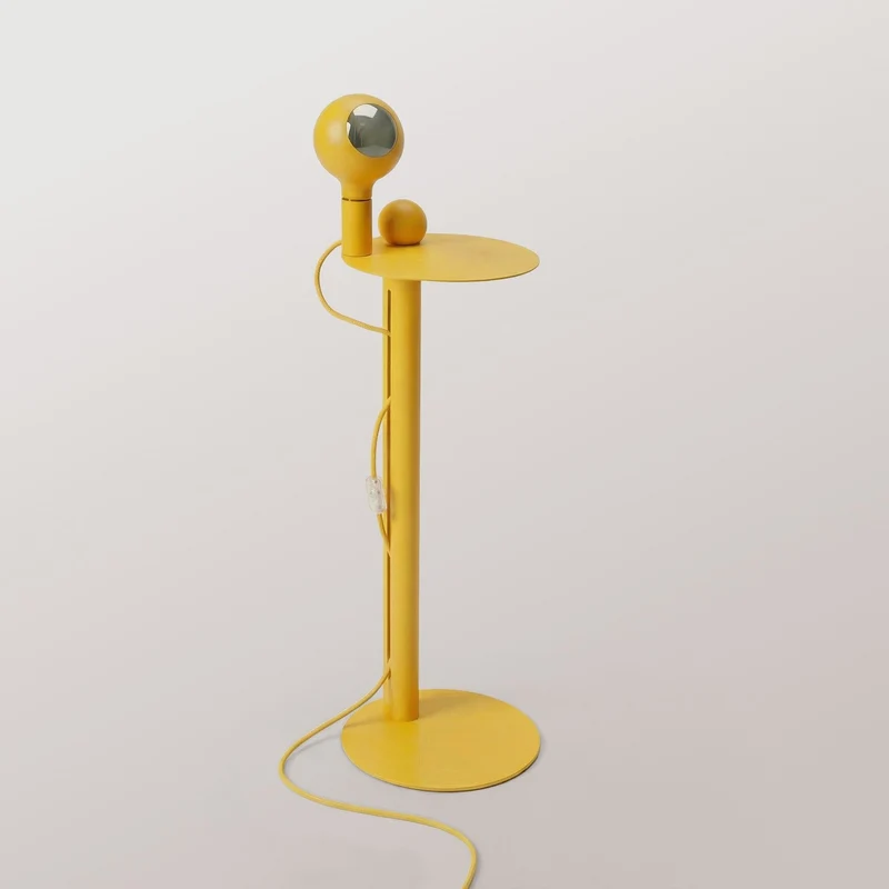 Rocco - Lampadaire avec ampoule Camo - Jaune