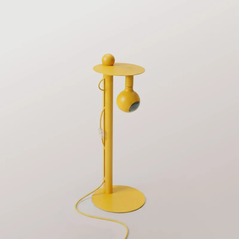 Rocco - Lampadaire avec ampoule Camo - Jaune
