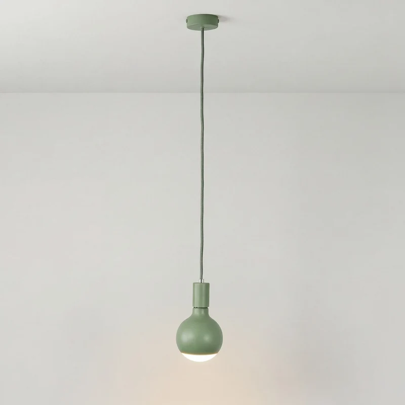 Lampe à suspension Filotto Metallico avec ampoule Lucia - Vert