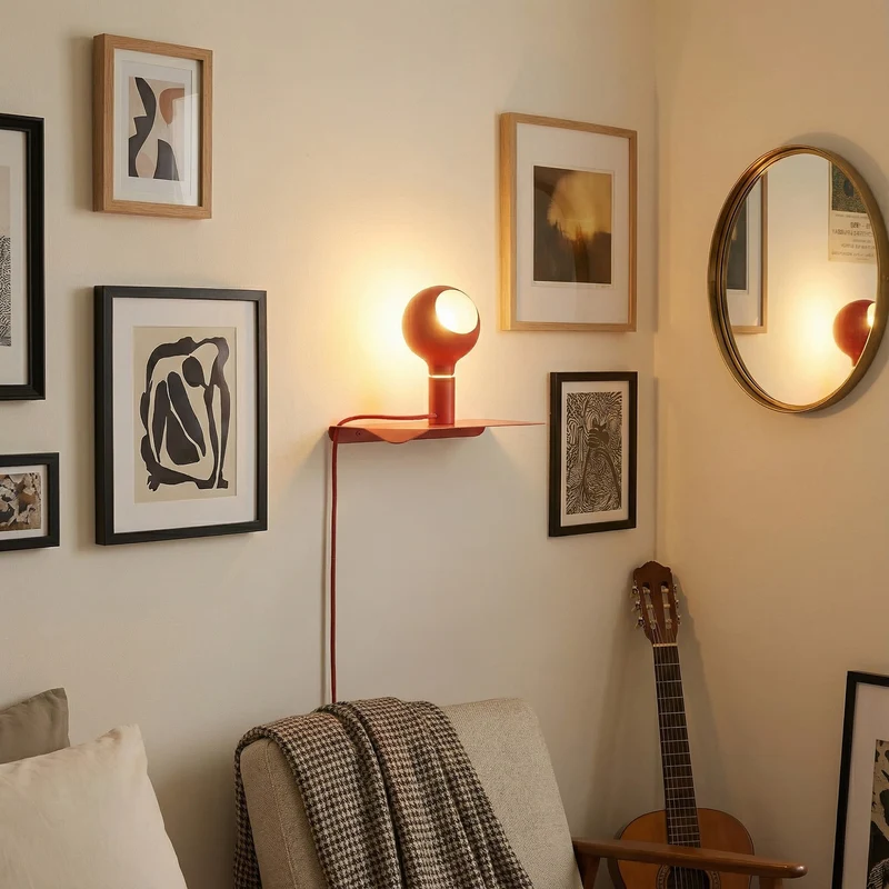 Combo Camo - Lampe avec étagère - Rouge