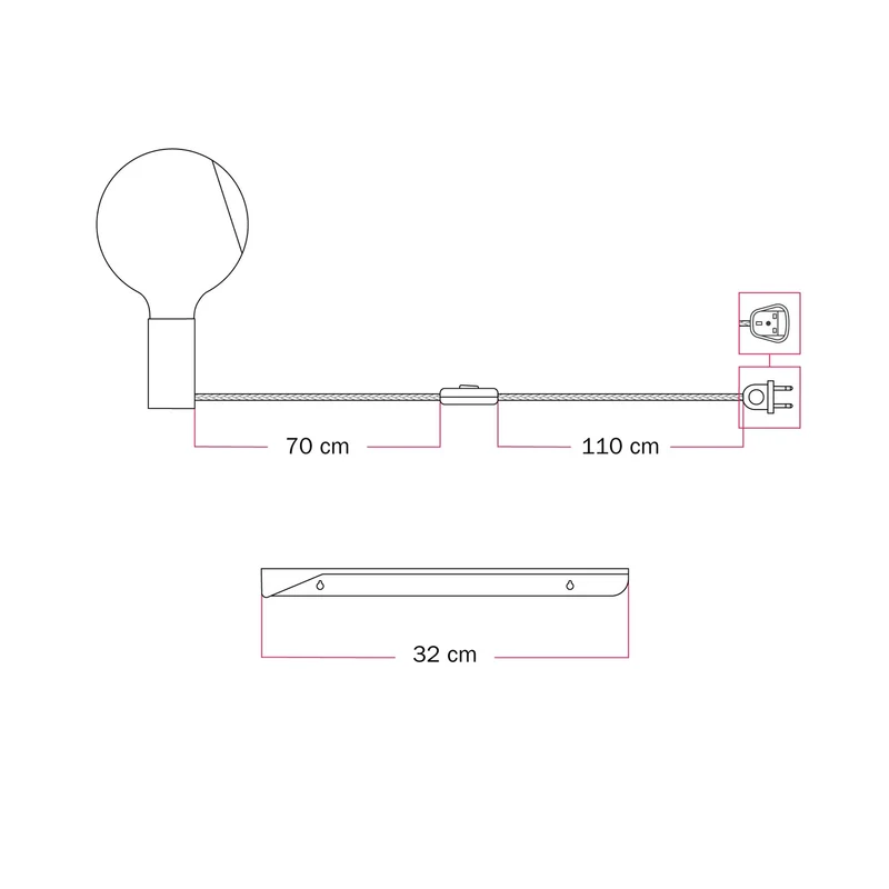 Combo Camo - Lampe avec étagère - Rouge