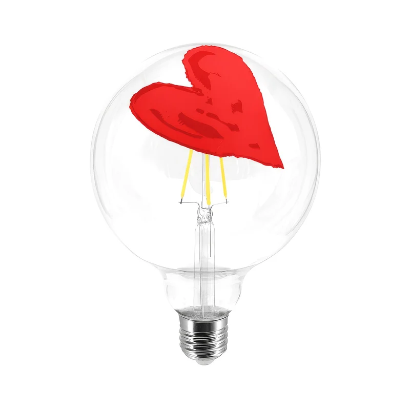 Ampoule LED Tattoo Pop Heart G125 4,5W 470Lm E27 2700K Variable - Rouge
