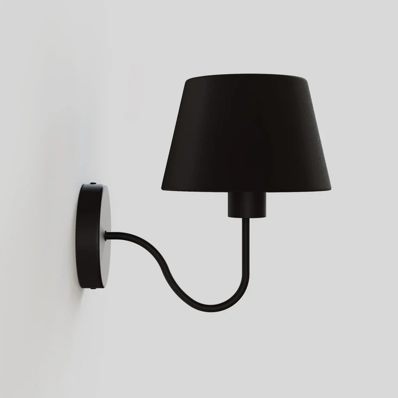 Applique Fermaluce avec extension en S et Abat-jour Impero - Noir et Or