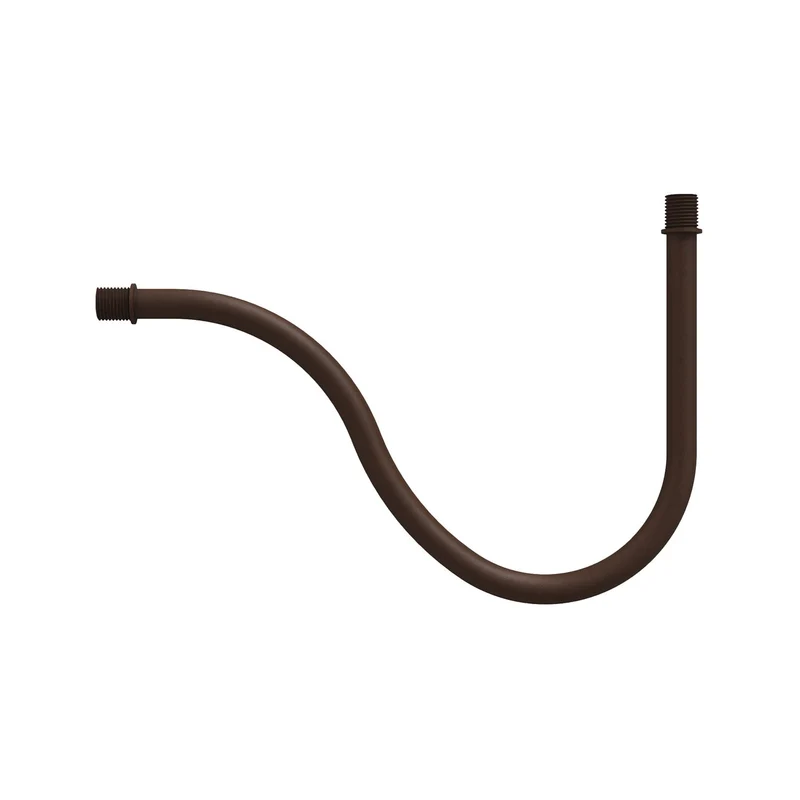 Tube d’extension courbé en S pour lampe, 16,5 cm en métal – Rouille foncée peinte