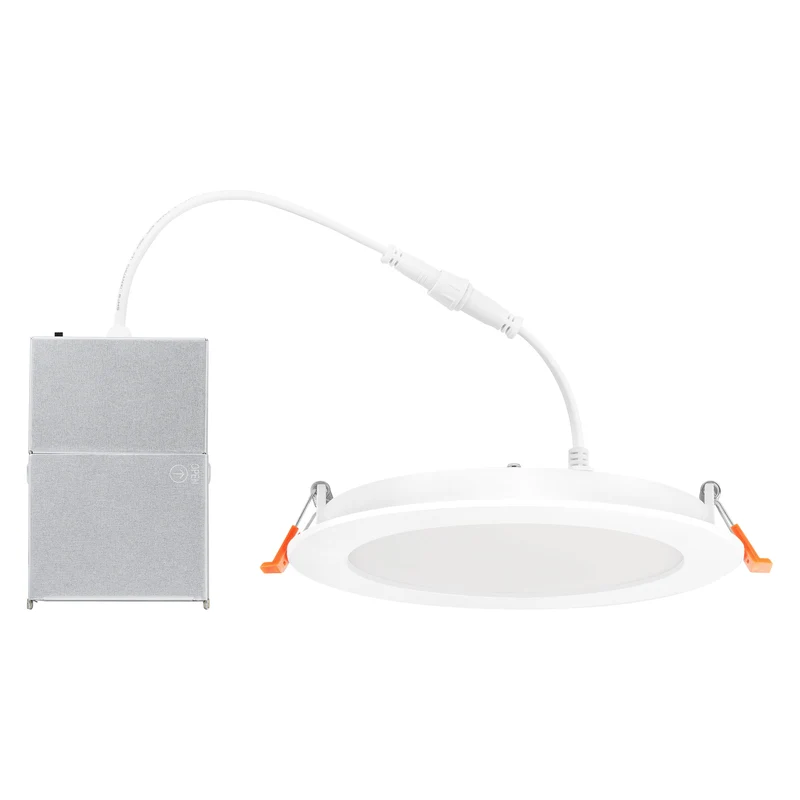 SYLVANIA 6" Slim Microdisk Downlight, 12W, 5 CCT Select (2700K - 5000K), 1000 Lms, 90 CRI, Dimmable, Wet-Rated, White - 6 PK