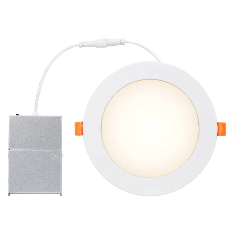 SYLVANIA 6" Slim Microdisk Downlight, 12W, 5 CCT Select (2700K - 5000K), 1000 Lms, 90 CRI, Dimmable, Wet-Rated, White - 6 PK