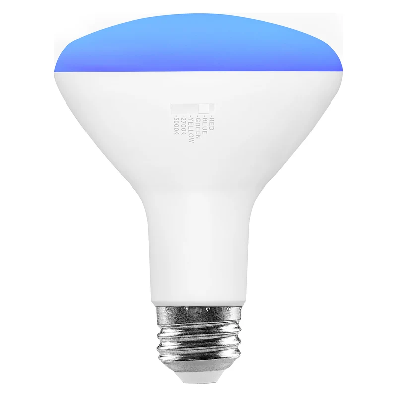 SYLVANIA 5 Color LED Light Bulb, Red / Blue / Green / Yellow / White, RGBW, 8W, BR30, E26 Medium Base, 2700K/5000K