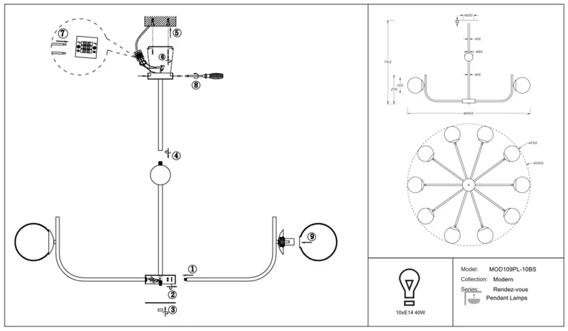 Suspension Luminaire | RENDEZ VOUS (Ramification)