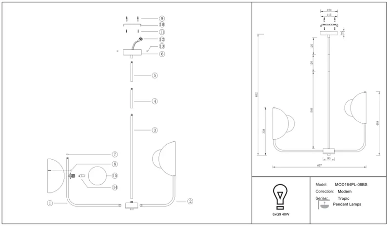 Suspension Luminaire | TROPIC (Couronne Martelée)