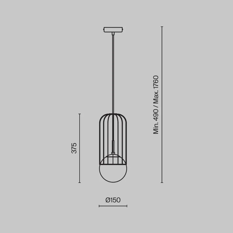 Suspension Luminaire | TELFORD (Cage Dorée)