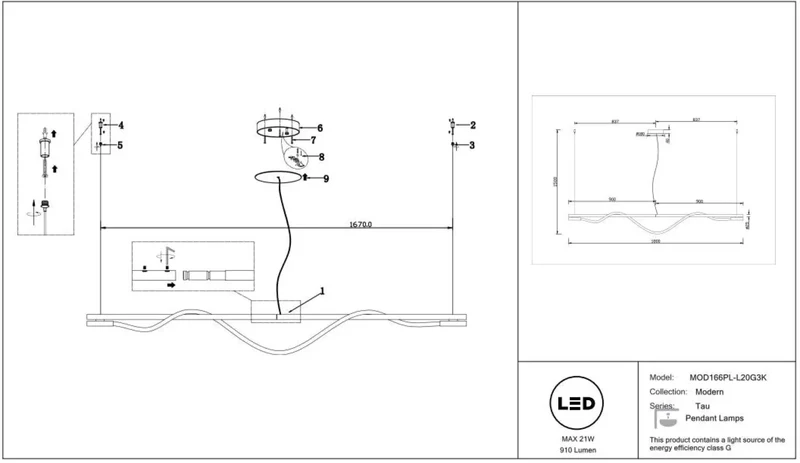 Suspension Luminaire | TAU (Ruban Souple)