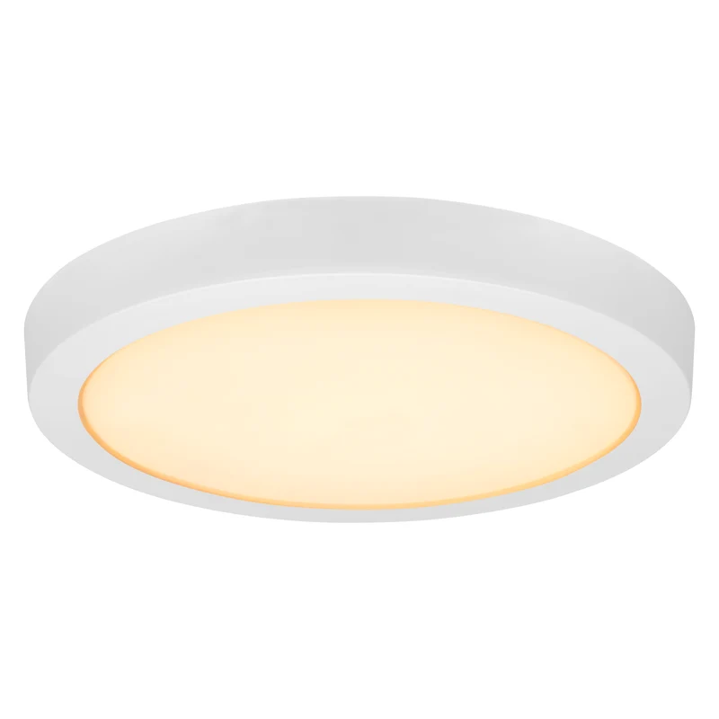 SYLVANIA 12" Flush Mount LED Fixture, 24W, 5 Color Select (2700K - 5000K), 90 CRI, 1600 Lms, Hardwired, White