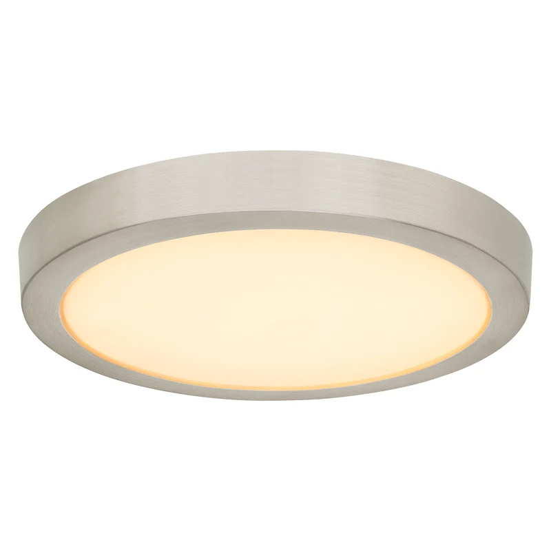 SYLVANIA 12" Flush Mount LED Fixture, 24W, 90 CRI, 1600 Lms, Hardwired, 3000K, Brushed Nickel
