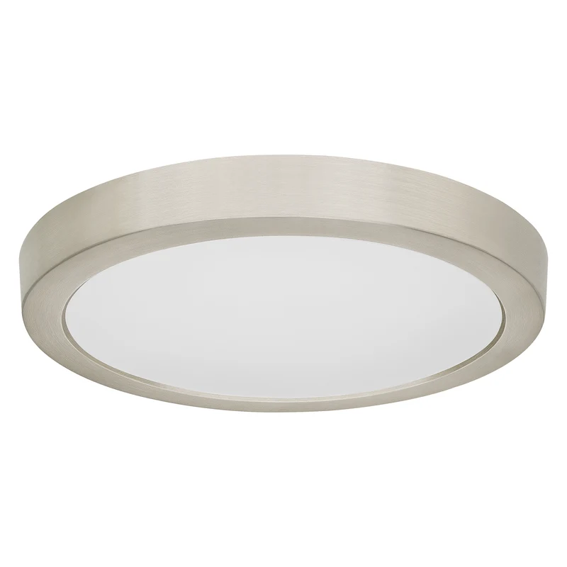 SYLVANIA 12" Flush Mount LED Fixture, 24W, 90 CRI, 1600 Lms, Hardwired, 3000K, Brushed Nickel