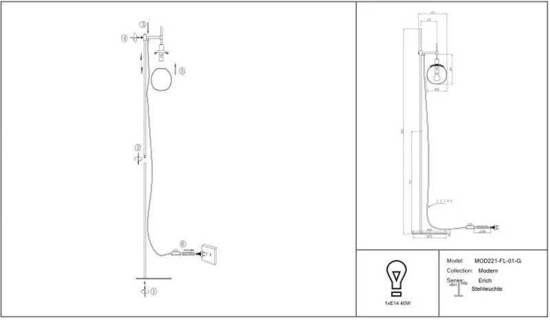 Lampadaire | ERICH (Globe)