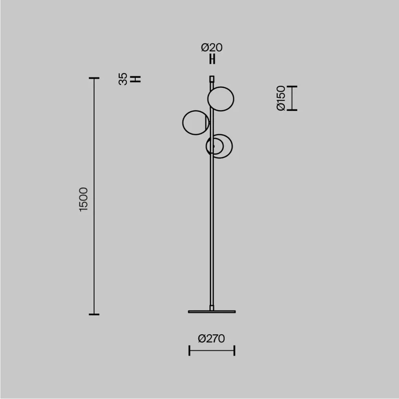 Lampadaire | NOSTALGIA (Trois Globes)