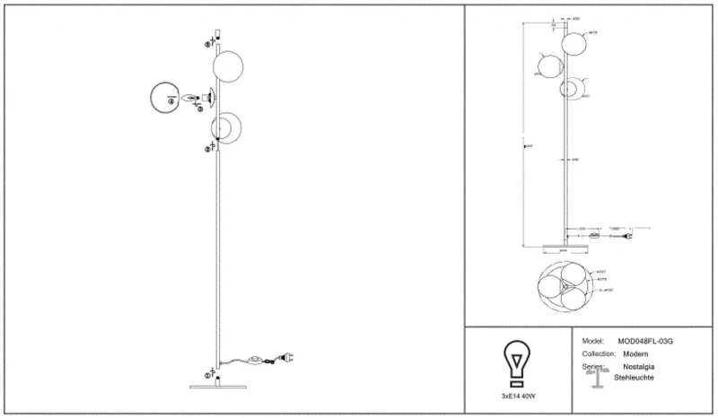 Lampadaire | NOSTALGIA (Trois Globes)