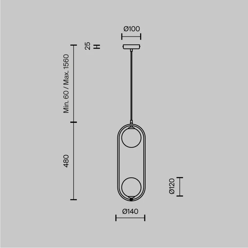 Suspension Luminaire | RING (Deux Globes Verticale)